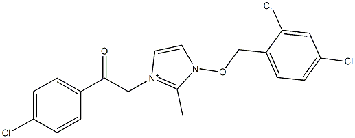 1-(2,4-ジクロロベンジルオキシ)-2-メチル-3-(4-クロロフェニルカルボニルメチル)-1H-イミダゾール-3-イウム 化学構造式
