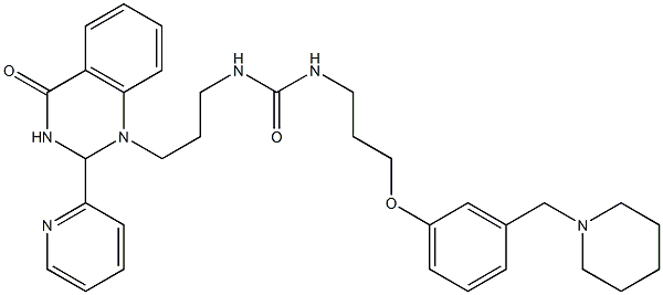 1-[3-[3-[3-(3-Piperidinomethylphenoxy)propyl]ureido]propyl]-2-(2-pyridinyl)-1,2-dihydroquinazolin-4(3H)-one Structure