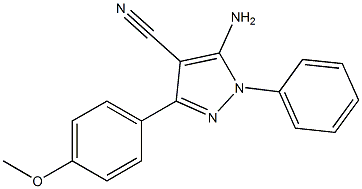 5-Amino-3-(4-methoxyphenyl)-1-phenyl-1H-pyrazole-4-carbonitrile Struktur