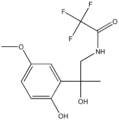 N-[2-ヒドロキシ-2-(2-ヒドロキシ-5-メトキシフェニル)プロピル]-2,2,2-トリフルオロアセトアミド 化学構造式