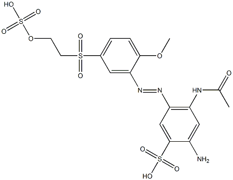4-Acetylamino-2-amino-5-[[2-methoxy-5-[[2-(sulfooxy)ethyl]sulfonyl]phenyl]azo]benzenesulfonic acid Struktur