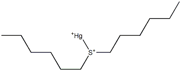(ジヘキシルスルホニオ)水銀(I) 化学構造式