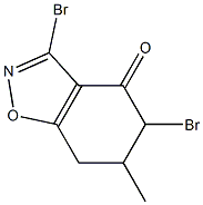 3-Bromo-4,5,6,7-tetrahydro-5-bromo-6-methyl-1,2-benzisoxazol-4-one,,结构式