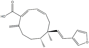 (1E,3Z,6R,7R)-6-[(E)-2-(3-Furyl)ethenyl]-6,7-dimethyl-10-methylene-1,3-cyclodecadiene-1-carboxylic acid Struktur