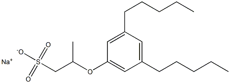 2-(3,5-Dipentylphenoxy)propane-1-sulfonic acid sodium salt Structure