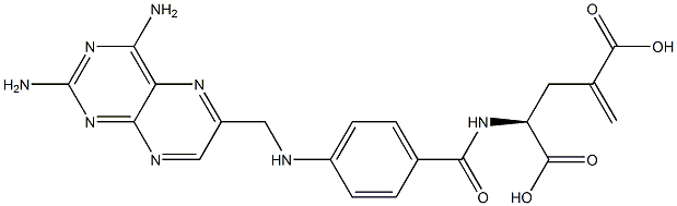 (2S)-2-[4-[N-(2,4-Diamino-6-pteridinylmethyl)amino]benzoylamino]-4-methyleneglutaric acid,,结构式