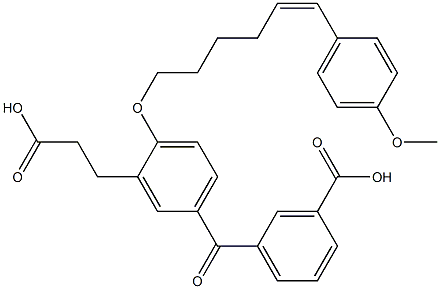 5-(3-Carboxybenzoyl)-2-[(Z)-6-(4-methoxyphenyl)-5-hexenyloxy]benzenepropanoic acid Structure