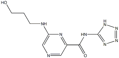 N-(1H-Tetrazol-5-yl)-6-(3-hydroxypropylamino)pyrazine-2-carboxamide 结构式