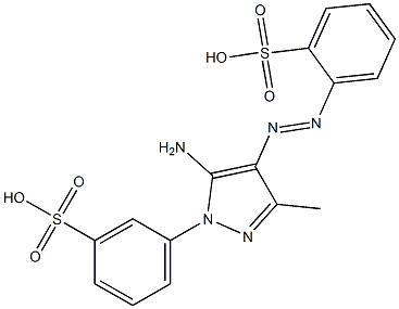 2-[[5-Amino-3-methyl-1-(3-sulfophenyl)-1H-pyrazol-4-yl]azo]benzenesulfonic acid Structure