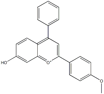 2-(4-Methoxyphenyl)-4-phenyl-7-hydroxy-1-benzopyrylium Structure