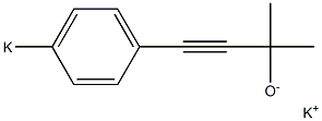 カリウム3-(4-ポタシオフェニル)-1,1-ジメチル-2-プロピン-1-オラート 化学構造式