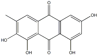 1,2,6,8-テトラヒドロキシ-3-メチル-9,10-アントラキノン 化学構造式