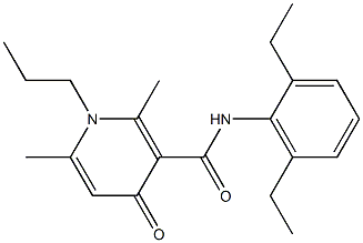 1-Propyl-1,4-dihydro-2,6-dimethyl-N-(2,6-diethylphenyl)-4-oxopyridine-3-carboxamide Structure