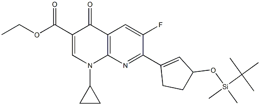 1,4-Dihydro-6-fluoro-7-[3-[dimethyl(tert-butyl)silyloxy]-1-cyclopenten-1-yl]-4-oxo-1-cyclopropyl-1,8-naphthyridine-3-carboxylic acid ethyl ester