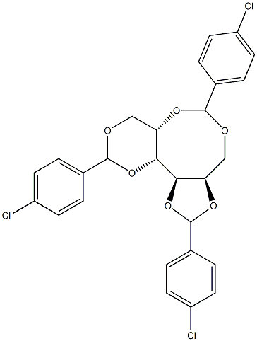 1-O,3-O:2-O,6-O:4-O,5-O-Tris(4-chlorobenzylidene)-D-glucitol Struktur