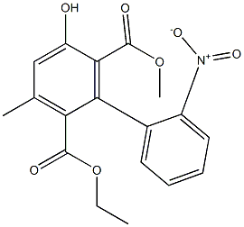 3-Methyl-5-hydroxy-2'-nitro-1,1'-biphenyl-2,6-dicarboxylic acid 2-ethyl 6-methyl ester,,结构式