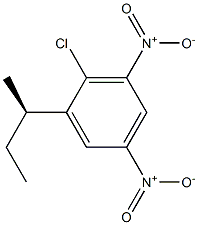 (-)-1-[(R)-sec-ブチル]-2-クロロ-3,5-ジニトロベンゼン 化学構造式