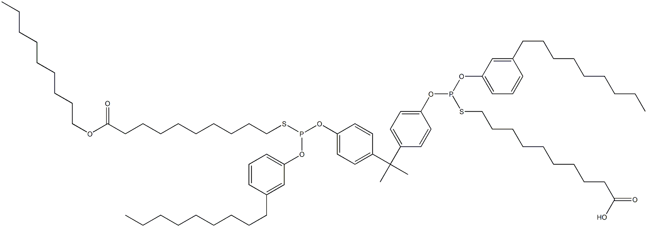 10,10'-[[Isopropylidenebis(4,1-phenyleneoxy)]bis[[(3-nonylphenyl)oxy]phosphinediylthio]]bis(decanoic acid nonyl) ester