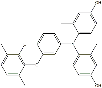 N,N-Bis(4-hydroxy-2-methylphenyl)-3-(6-hydroxy-2,5-dimethylphenoxy)benzenamine 结构式