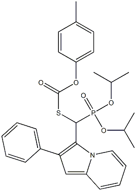 Thiocarbonic acid S-[(2-phenylindolizin-3-yl)[bis(isopropyloxy)phosphinyl]methyl]O-(4-methylphenyl) ester 结构式