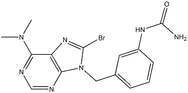 6-Dimethylamino-8-bromo-9-(3-ureidobenzyl)-9H-purine Structure