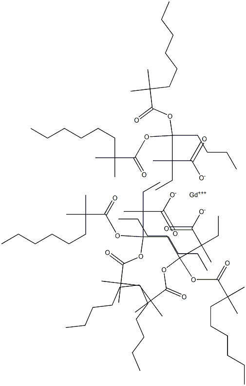 Gadolinium bis(2,2-dimethyloctanoate)(2-ethyl-2-methylheptanoate) Structure