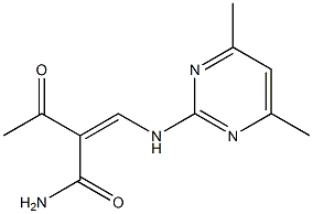 3-オキソ-2-[(Z)-(4,6-ジメチルピリミジン-2-イル)アミノメチレン]ブタンアミド 化学構造式