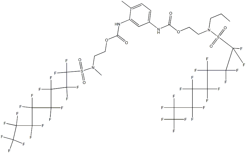 1-Methyl-2-[2-[N-methyl-N-(heptadecafluorooctyl)sulfonylamino]ethoxycarbonylamino]-4-[2-[N-propyl-N-(heptadecafluorooctylsulfonyl)amino]ethoxycarbonylamino]benzene