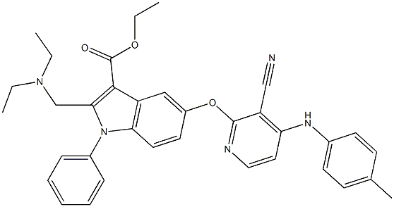  1-Phenyl-2-[(diethylamino)methyl]-5-[3-cyano-4-[(4-methylphenyl)amino]pyridin-2-yloxy]-1H-indole-3-carboxylic acid ethyl ester