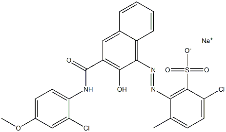 2-Chloro-5-methyl-6-[[3-[[(2-chloro-4-methoxyphenyl)amino]carbonyl]-2-hydroxy-1-naphtyl]azo]benzenesulfonic acid sodium salt