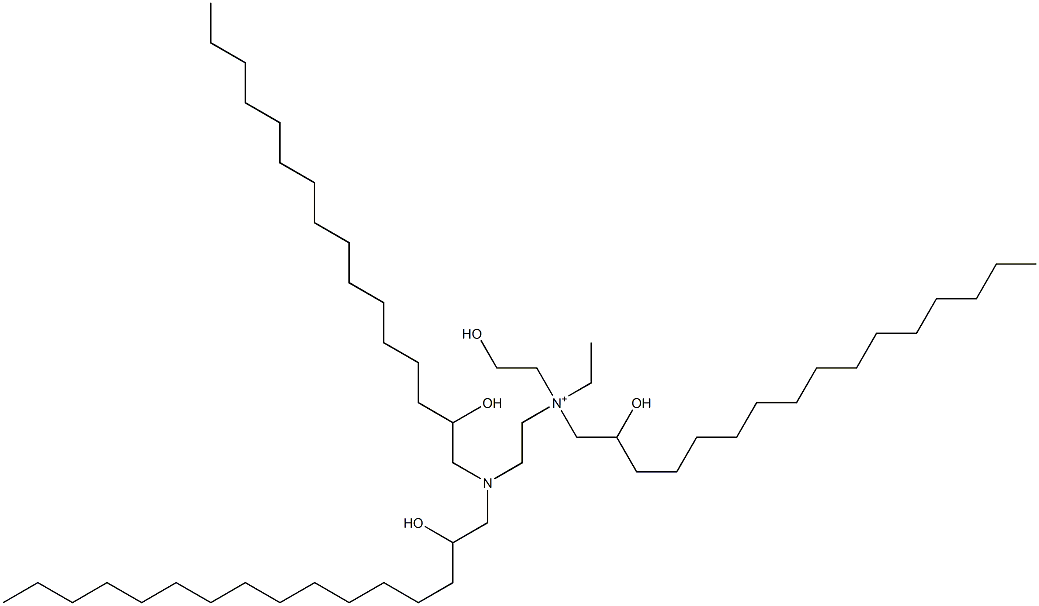 N-[2-[Bis(2-hydroxyhexadecyl)amino]ethyl]-N-ethyl-2-hydroxy-N-(2-hydroxyethyl)-1-hexadecanaminium Structure