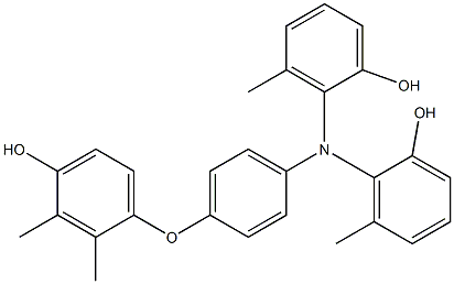 N,N-Bis(2-hydroxy-6-methylphenyl)-4-(4-hydroxy-2,3-dimethylphenoxy)benzenamine Struktur