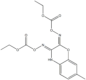 7-Methyl-2,3-bis[[(ethoxycarbonyl)oxy]imino]-3,4-dihydro-2H-1,4-benzoxazine Struktur