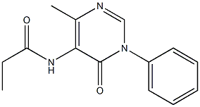 5-Propionylamino-6-methyl-3-phenylpyrimidin-4(3H)-one 结构式