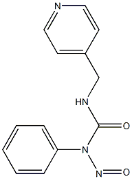 1-ニトロソ-1-フェニル-3-[(4-ピリジニル)メチル]尿素 化学構造式