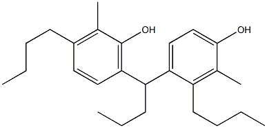 4,6'-Butylidenebis(2-methyl-3-butylphenol) Structure