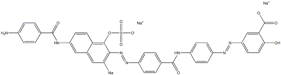 5-[[4-[[4-[[6-[(4-Aminobenzoyl)amino]-1-hydroxy-3-sodiosulfo-2-naphthalenyl]azo]benzoyl]amino]phenyl]azo]-2-hydroxybenzoic acid sodium salt Structure