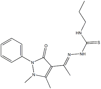 1,5-Dimethyl-2-phenyl-4-[1-[2-[[propylamino]thiocarbonyl]hydrazono]ethyl]-1H-pyrazole-3(2H)-one