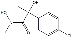 N-メチル-2-ヒドロキシ-2-メチル-2-(4-クロロフェニル)アセトヒドロキサム酸 化学構造式