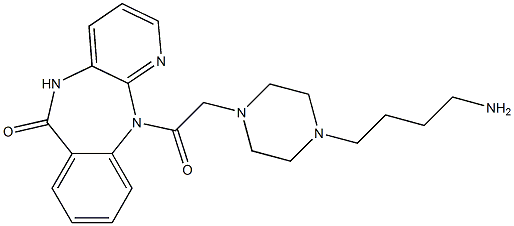 5,11-Dihydro-11-[[4-(4-aminobutyl)-1-piperazinyl]acetyl]-6H-pyrido[2,3-b][1,4]benzodiazepin-6-one Structure