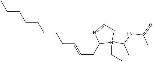 1-[1-(Acetylamino)ethyl]-1-ethyl-2-(2-undecenyl)-3-imidazoline-1-ium Struktur