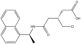 (3R)-4-[[(S)-1-(1-Naphtyl)ethyl]aminocarbonyl]-3-(chloromethyl)butyric acid Struktur