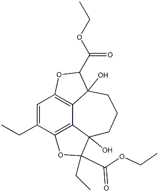 1,6-Diethyl-6a,9a-dihydroxy-6,6a,7,8,9,9a-hexahydro-2,5-dioxa-1H-cyclohept[jkl]-as-indacene-1,6-dicarboxylic acid diethyl ester Structure