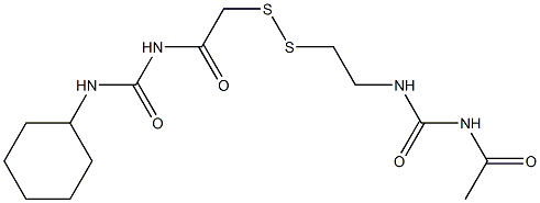 1-Acetyl-3-[2-[[(3-cyclohexylureido)carbonylmethyl]dithio]ethyl]urea Structure