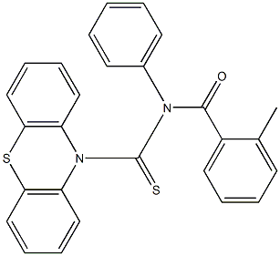 N-(2-Methylbenzoyl)-N-phenyl-10H-phenothiazine-10-carbothioamide,,结构式