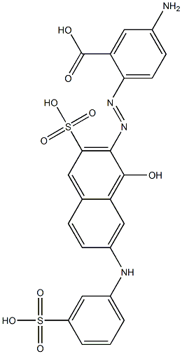 5-Amino-2-[1-hydroxy-7-(m-sulfoanilino)-3-sulfo-2-naphtylazo]benzoic acid Structure