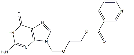 3-[2-[(2-Amino-6,9-dihydro-6-oxo-1H-purin)-9-ylmethoxy]ethoxycarbonyl]-1-methylpyridinium Structure