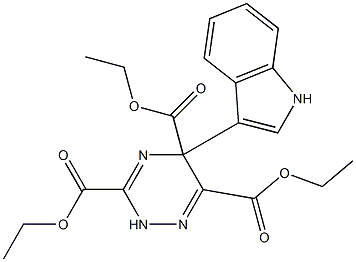 5-(1H-Indol-3-yl)-3-(ethoxycarbonyl)-5-(ethoxycarbonyl)-6-(ethoxycarbonyl)-2,5-dihydro-1,2,4-triazine,,结构式