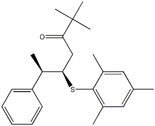 (5R,6R)-5-(2,4,6-トリメチルフェニルチオ)-2,2-ジメチル-6-フェニル-3-ヘプタノン 化学構造式