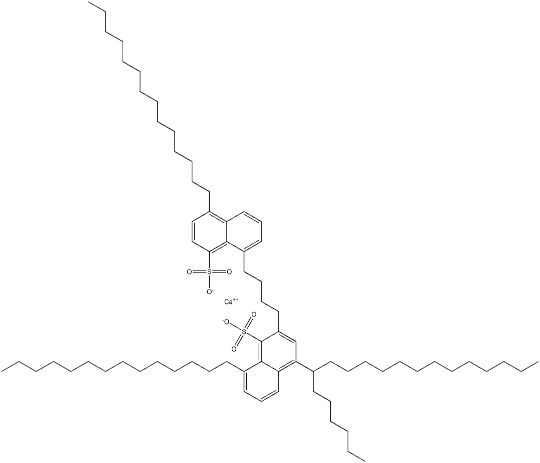 Bis(4,8-ditetradecyl-1-naphthalenesulfonic acid)calcium salt Struktur